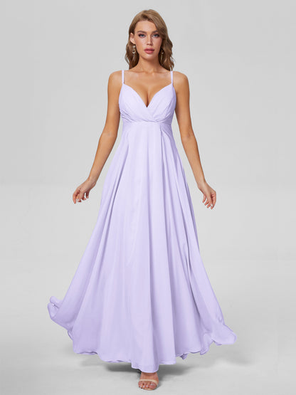Laila Affordable Spaghetti Straps Chiffon Bridesmaid Dresses