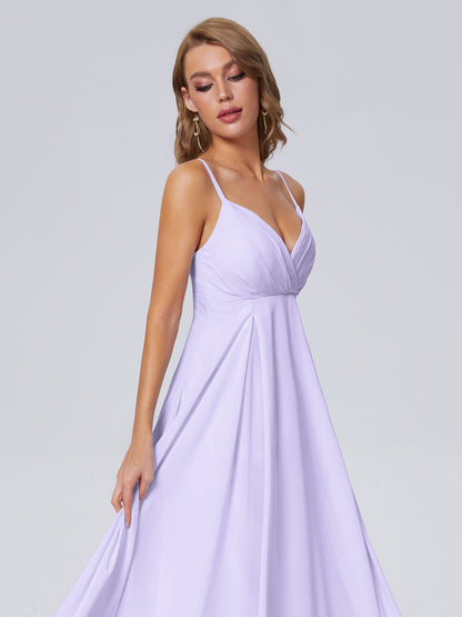 Laila Affordable Spaghetti Straps Chiffon Bridesmaid Dresses