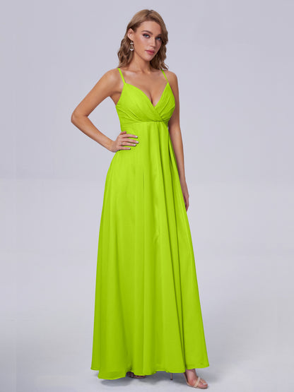 Laila Affordable Spaghetti Straps Chiffon Bridesmaid Dresses