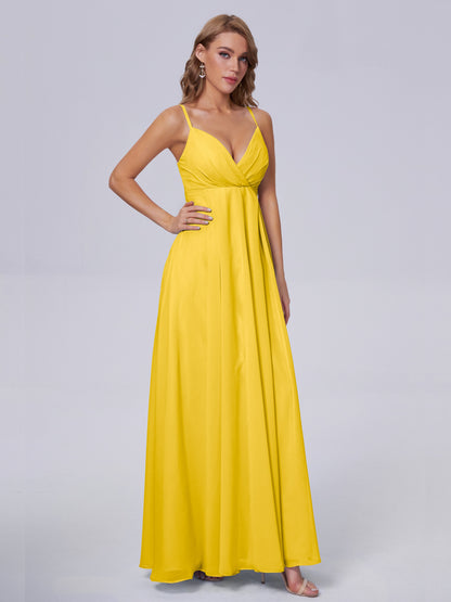 Laila Affordable Spaghetti Straps Chiffon Bridesmaid Dresses