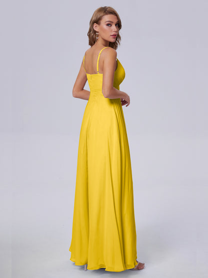 Laila Affordable Spaghetti Straps Chiffon Bridesmaid Dresses
