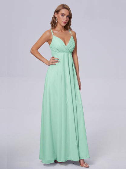 Laila Affordable Spaghetti Straps Chiffon Bridesmaid Dresses