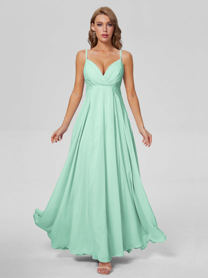 Laila Affordable Spaghetti Straps Chiffon Bridesmaid Dresses