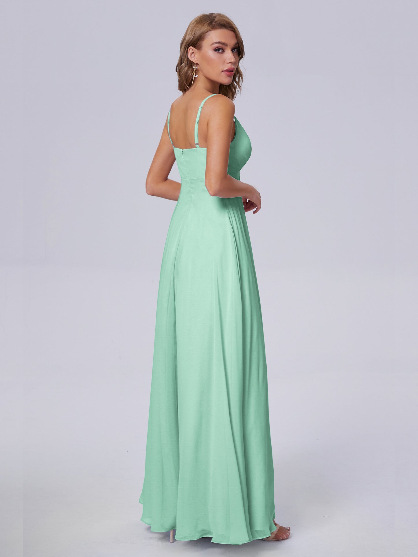 Laila Affordable Spaghetti Straps Chiffon Bridesmaid Dresses