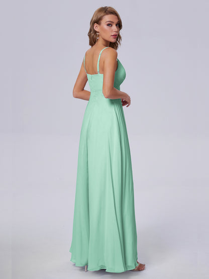 Laila Affordable Spaghetti Straps Chiffon Bridesmaid Dresses