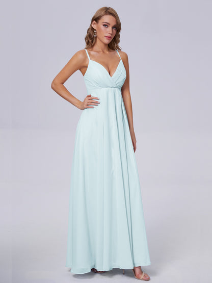 Laila Affordable Spaghetti Straps Chiffon Bridesmaid Dresses