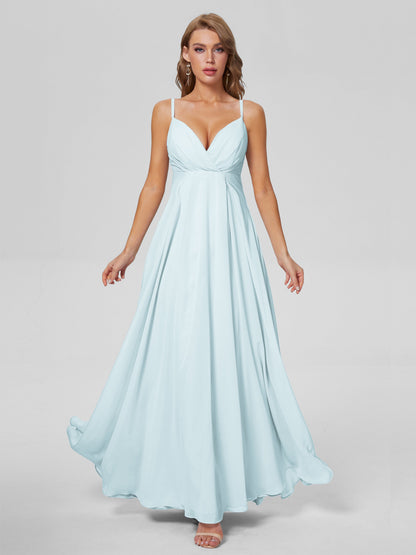 Laila Affordable Spaghetti Straps Chiffon Bridesmaid Dresses