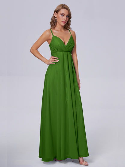 Laila Affordable Spaghetti Straps Chiffon Bridesmaid Dresses