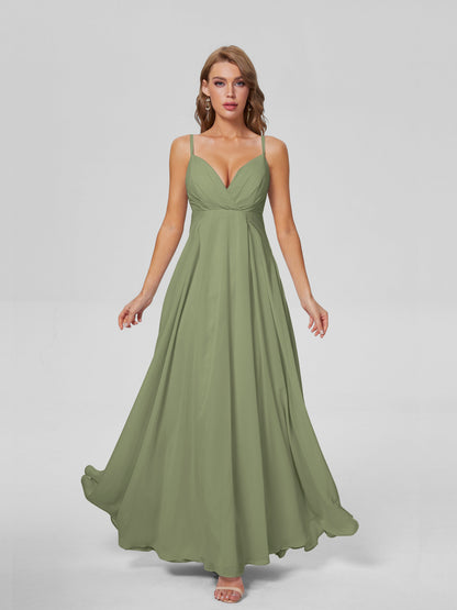 Laila Affordable Spaghetti Straps Chiffon Bridesmaid Dresses