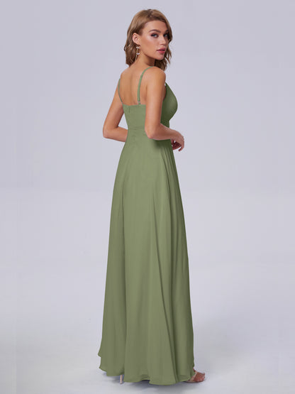 Laila Affordable Spaghetti Straps Chiffon Bridesmaid Dresses
