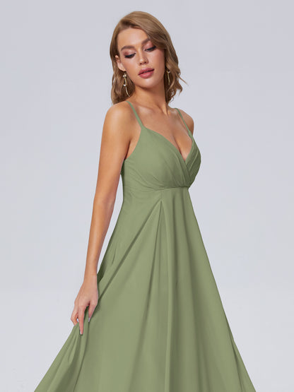 Laila Affordable Spaghetti Straps Chiffon Bridesmaid Dresses
