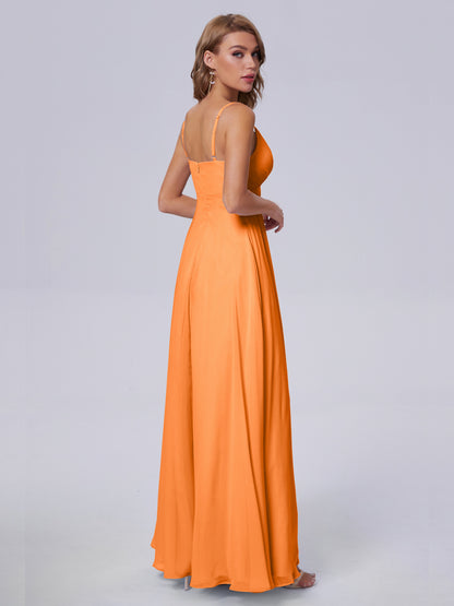 Laila Affordable Spaghetti Straps Chiffon Bridesmaid Dresses