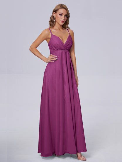 Laila Affordable Spaghetti Straps Chiffon Bridesmaid Dresses