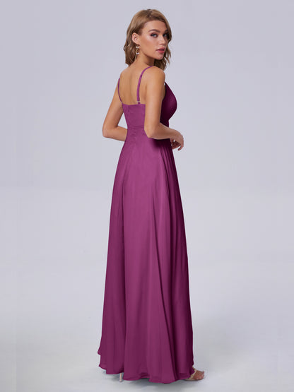 Laila Affordable Spaghetti Straps Chiffon Bridesmaid Dresses