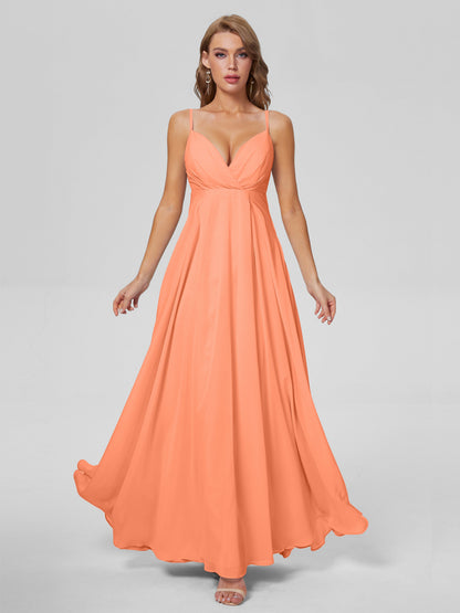 Laila Affordable Spaghetti Straps Chiffon Bridesmaid Dresses