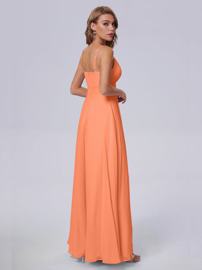 Laila Affordable Spaghetti Straps Chiffon Bridesmaid Dresses