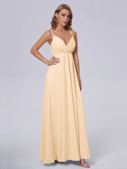 Laila Affordable Spaghetti Straps Chiffon Bridesmaid Dresses