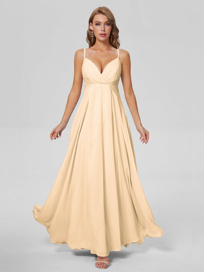 Laila Affordable Spaghetti Straps Chiffon Bridesmaid Dresses
