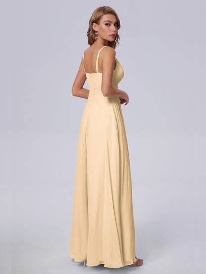 Laila Affordable Spaghetti Straps Chiffon Bridesmaid Dresses