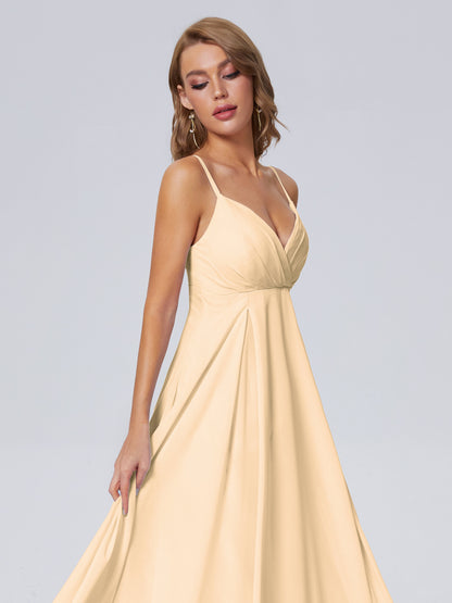 Laila Affordable Spaghetti Straps Chiffon Bridesmaid Dresses