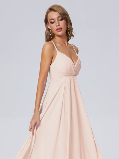 Laila Affordable Spaghetti Straps Chiffon Bridesmaid Dresses