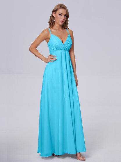 Laila Affordable Spaghetti Straps Chiffon Bridesmaid Dresses