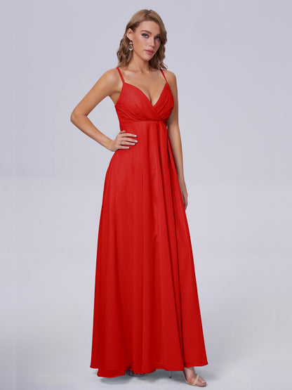 Laila Affordable Spaghetti Straps Chiffon Bridesmaid Dresses