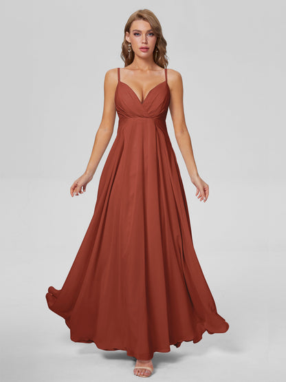 Laila Affordable Spaghetti Straps Chiffon Bridesmaid Dresses