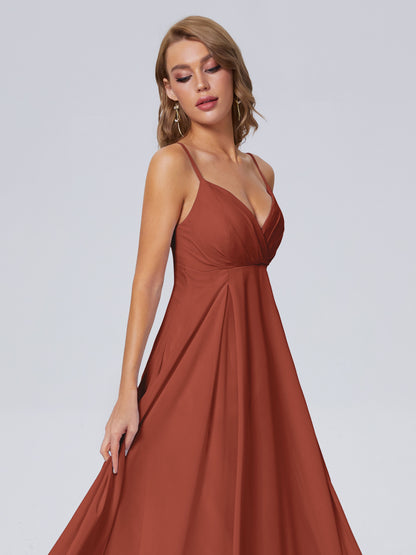 Laila Affordable Spaghetti Straps Chiffon Bridesmaid Dresses