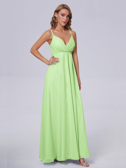 Laila Affordable Spaghetti Straps Chiffon Bridesmaid Dresses