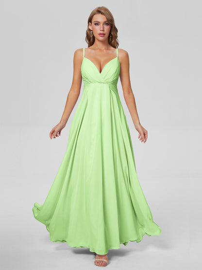 Laila Affordable Spaghetti Straps Chiffon Bridesmaid Dresses