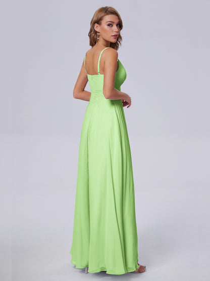 Laila Affordable Spaghetti Straps Chiffon Bridesmaid Dresses