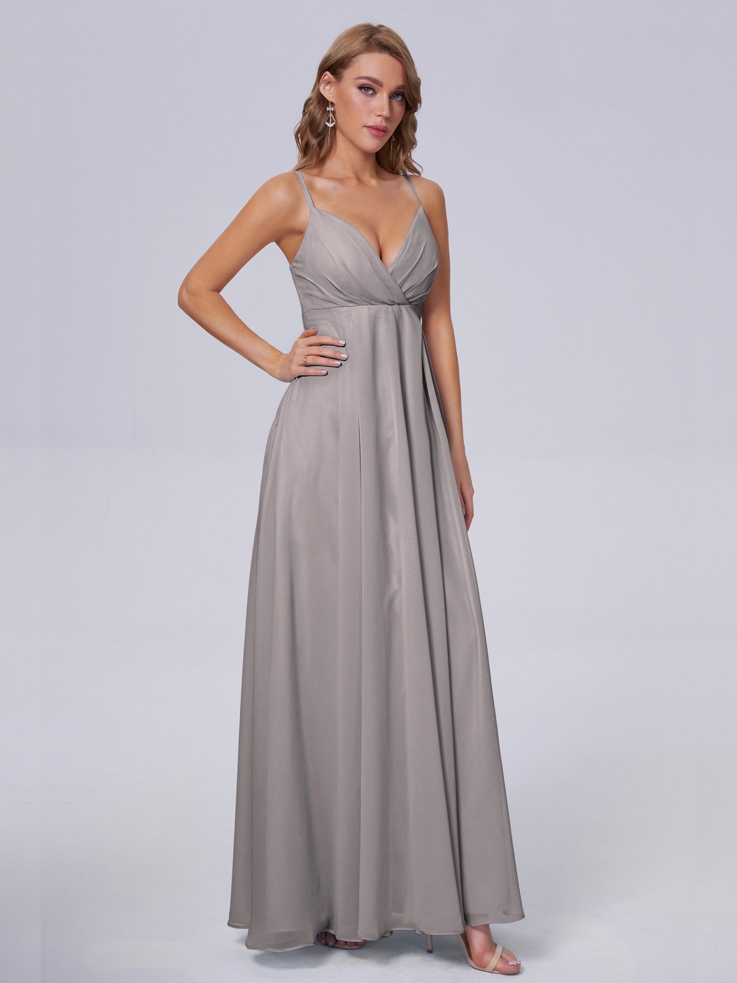 Laila Affordable Spaghetti Straps Chiffon Bridesmaid Dresses