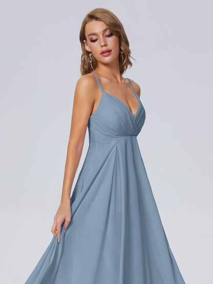 Laila Affordable Spaghetti Straps Chiffon Bridesmaid Dresses