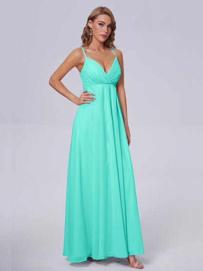Laila Affordable Spaghetti Straps Chiffon Bridesmaid Dresses
