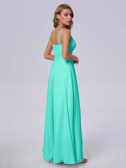 Laila Affordable Spaghetti Straps Chiffon Bridesmaid Dresses