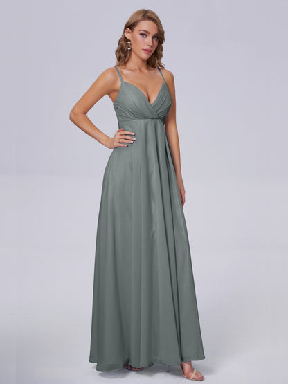 Laila Affordable Spaghetti Straps Chiffon Bridesmaid Dresses