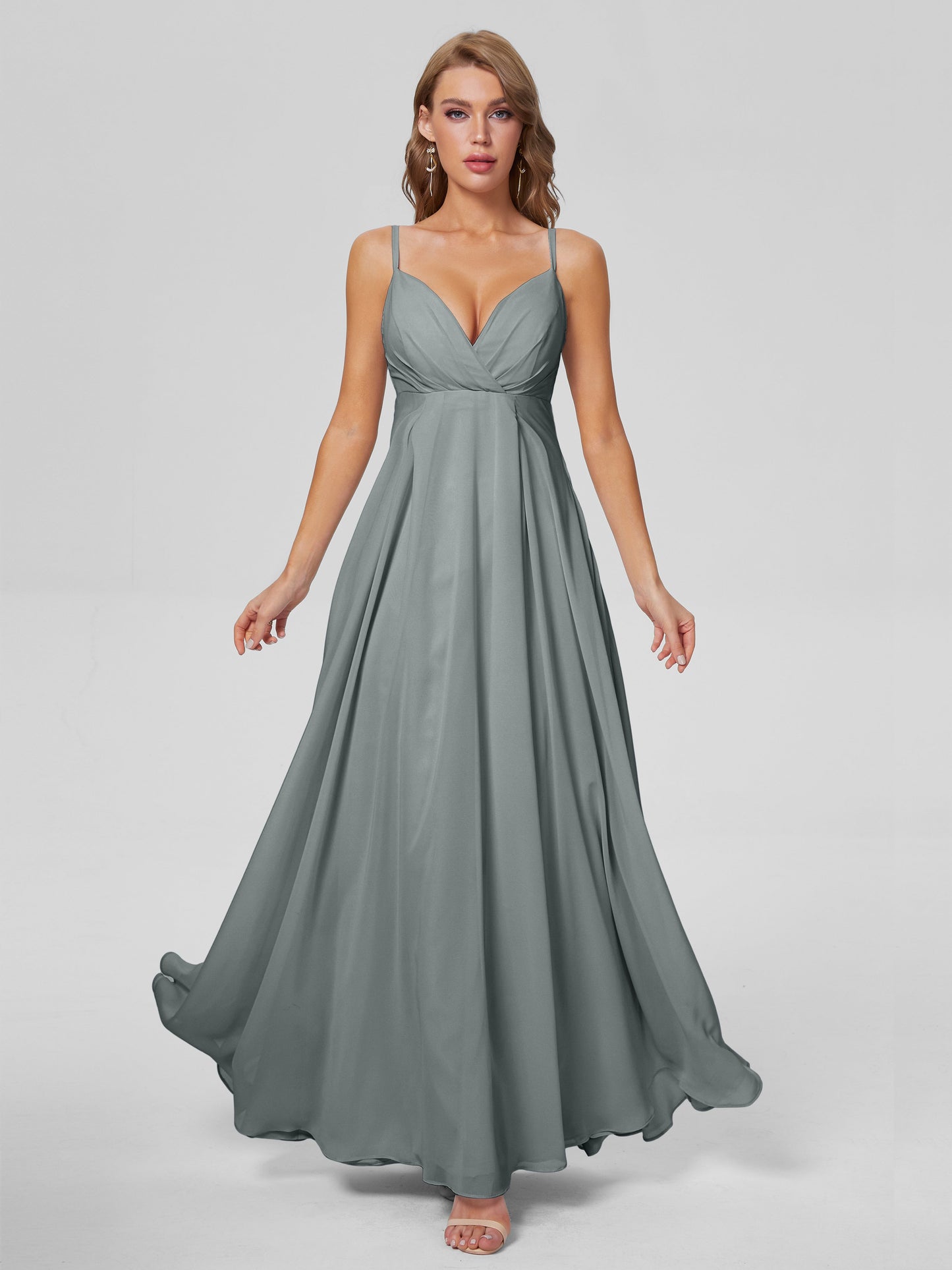 Laila Affordable Spaghetti Straps Chiffon Bridesmaid Dresses
