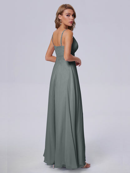 Laila Affordable Spaghetti Straps Chiffon Bridesmaid Dresses
