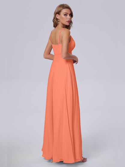 Laila Affordable Spaghetti Straps Chiffon Bridesmaid Dresses
