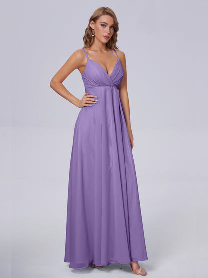 Laila Affordable Spaghetti Straps Chiffon Bridesmaid Dresses