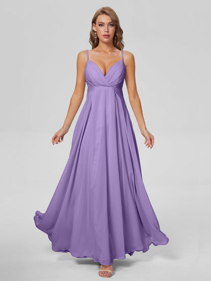 Laila Affordable Spaghetti Straps Chiffon Bridesmaid Dresses