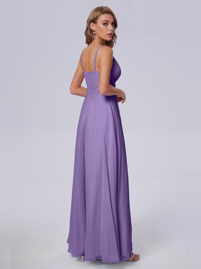 Laila Affordable Spaghetti Straps Chiffon Bridesmaid Dresses