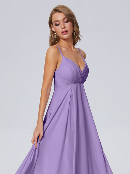 Laila Affordable Spaghetti Straps Chiffon Bridesmaid Dresses