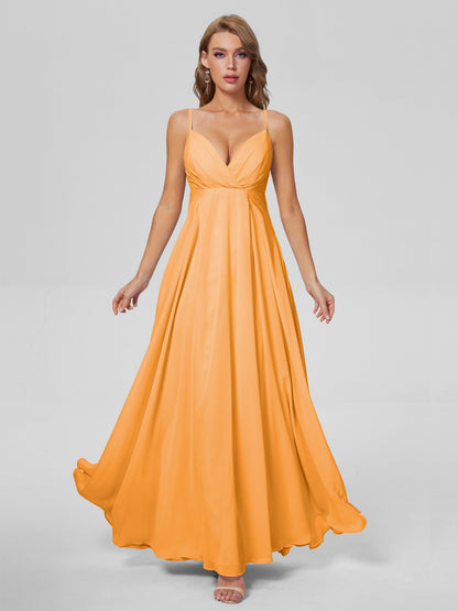Laila Affordable Spaghetti Straps Chiffon Bridesmaid Dresses