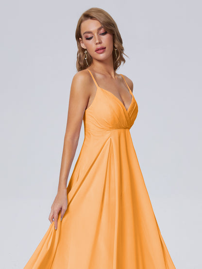 Laila Affordable Spaghetti Straps Chiffon Bridesmaid Dresses
