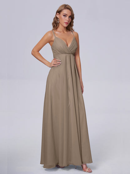 Laila Affordable Spaghetti Straps Chiffon Bridesmaid Dresses