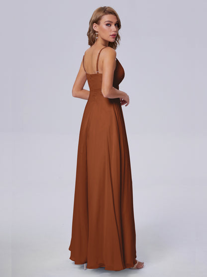 Laila Affordable Spaghetti Straps Chiffon Bridesmaid Dresses