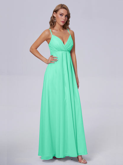 Laila Affordable Spaghetti Straps Chiffon Bridesmaid Dresses