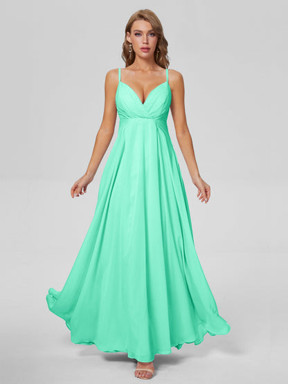 Laila Affordable Spaghetti Straps Chiffon Bridesmaid Dresses
